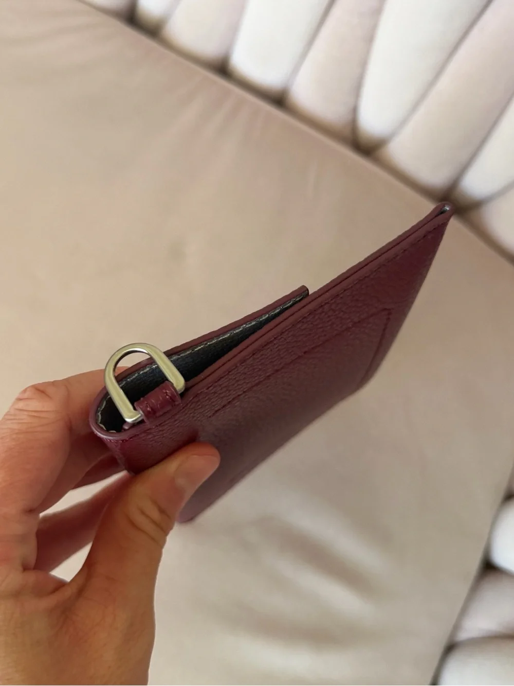 HOBO International Burgundy Pebble Leather Pouch